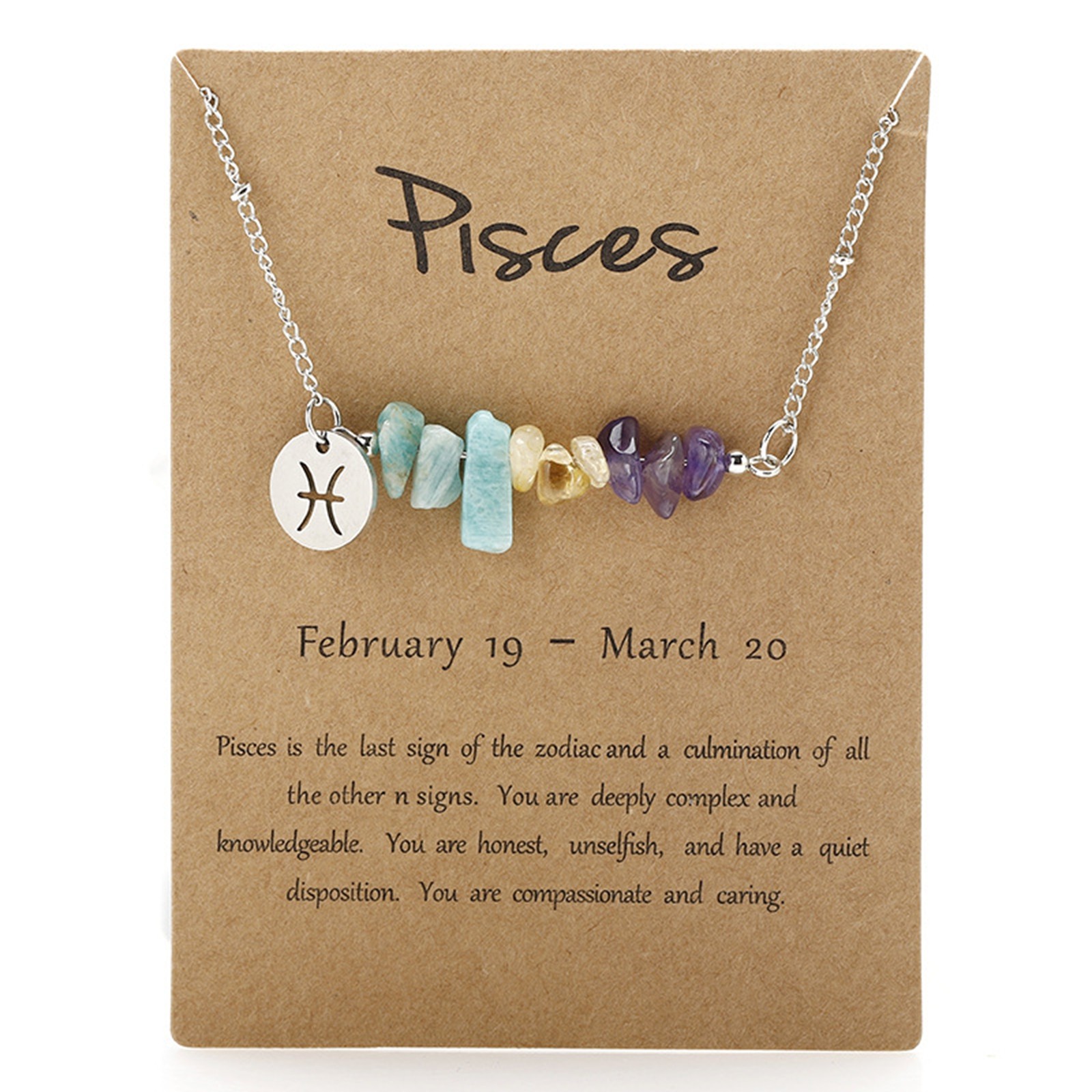 thumbnail image 2 of Original Stone Necklace Original Design 12 Constellations Gravel Combination Necklace Collar Colgante Acero Inoxidable, 2 of 2